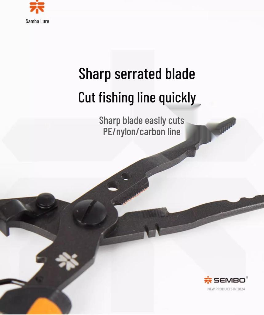 Samba Multifunctional Fishing Pliers: Split Ring Opener, Long Nose Hook Remover, Fish Gripper