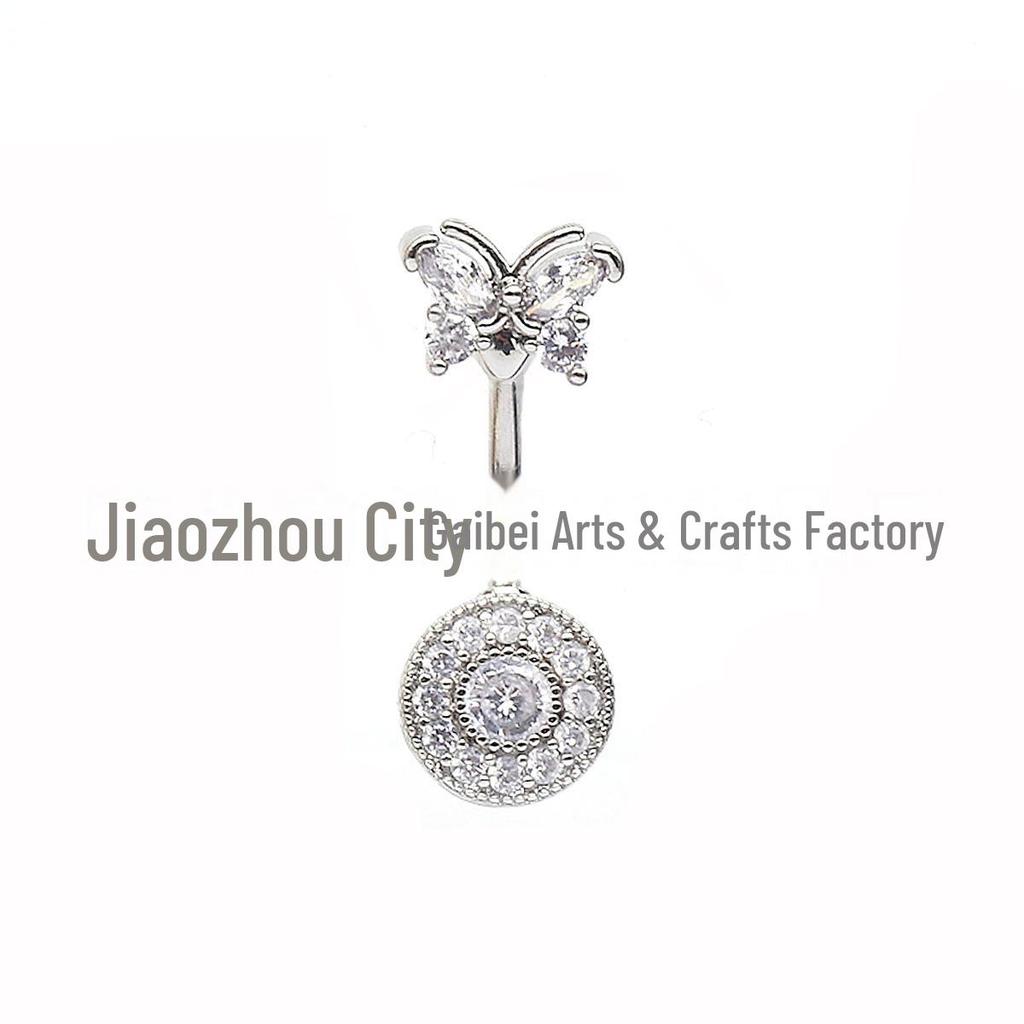 Gaby Kelebek & Yuvarlak Zirkon Göbek Piercingi Takı