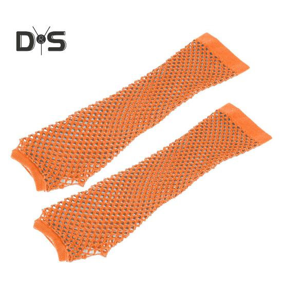 1 Pair Performance Gloves Hollow Out Fishnet Thin High Elasticity Fingerless Thin See-through Cosplay Club Party Festivals Gloves