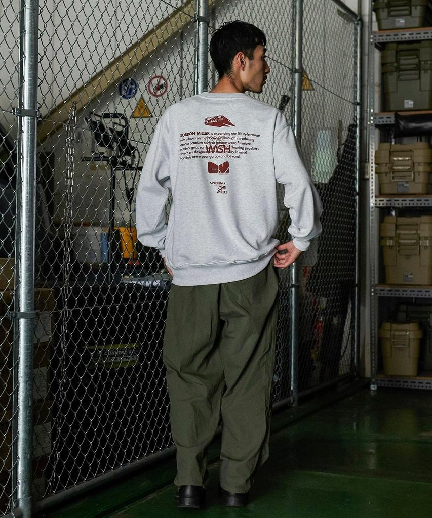 GORDON MILLER Men's Sponsor Print Crew Neck Sweatshirt, 12.7 Oz, Light Gray/Red, Size XL (1745167)