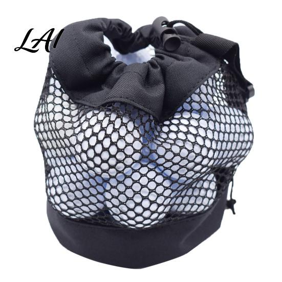 Durable Golf Ball Bag Portable Storage Bag Drawstring Mesh Pouch for Accessory Gear Holder Organizer Gift Men Women Golfer with Hook