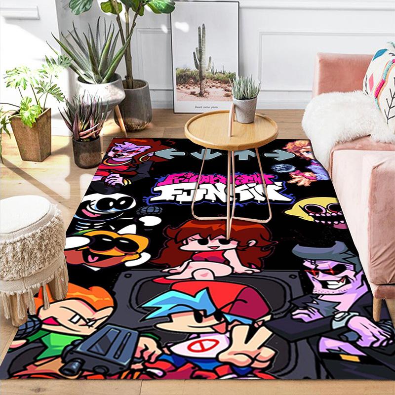 Friday Night Funkin' Rug Floor Mat for Living Room or Bedroom Soft and Comfortable Carpet a Gift for Birthday and Holiday.