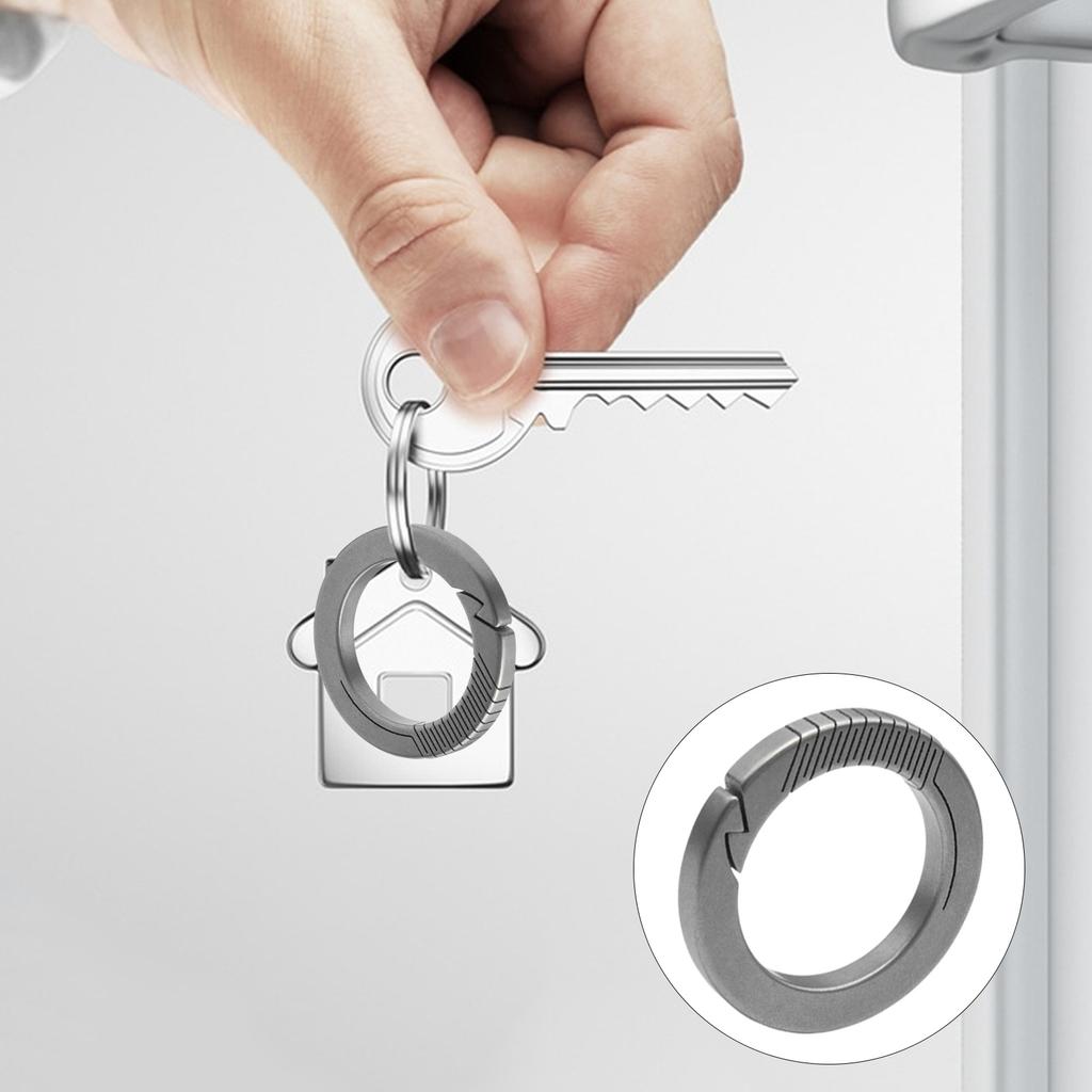 3Pcs Quick Releases Spring Key Rings Titaniums Carabiner Clip Keyring Small Carabiner Clip for Camping Hikings Daily