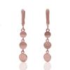 Fashion Drop Earrings Rose Gold Color Round Flat Shape Copper Earrings for Friend Jewelry Gift