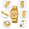 Fashion Waterproof Time Clock Wristwatches Business Movement Quartz Watches For Men Women Dress Watch Square Dial