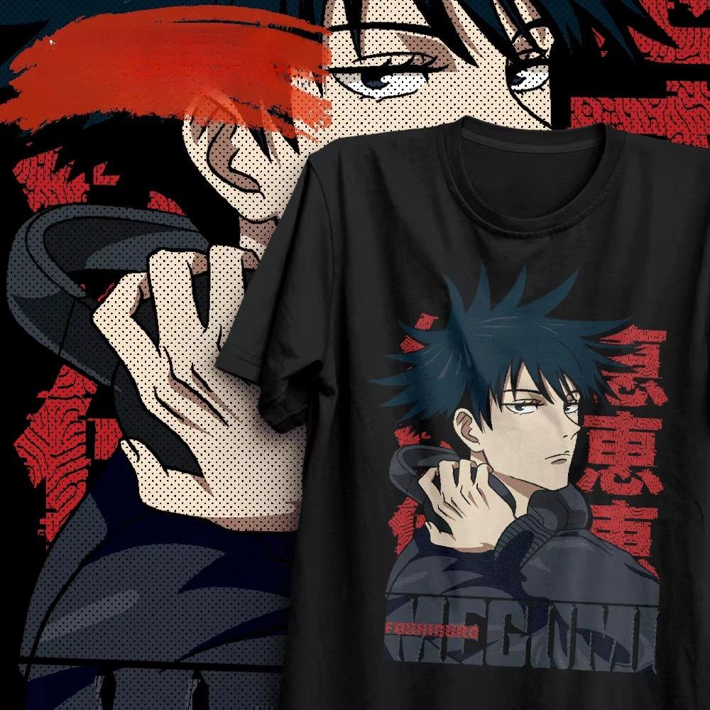 

Jujutsu Kaisen Anime Megumi Printed Tshirt Unisexs and Womens Tshirt Unisexs Top Sports Tshirt 2026 Summer New Tee S