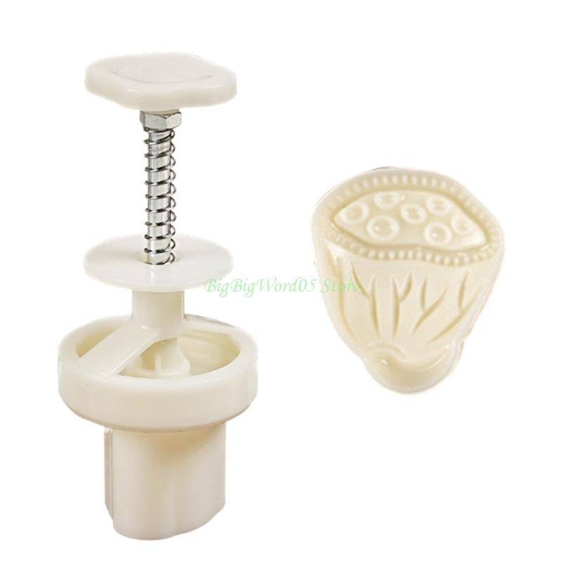 

24TE Delicate Green Bean Snacks Making Molds Practical Cooking Stamp Set for Festival