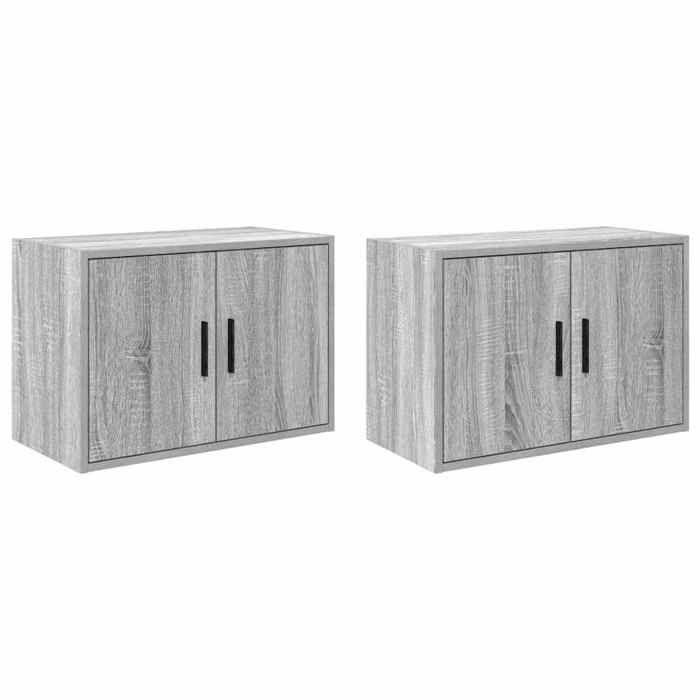 VidaXL Armoires murales de garage 2 pcs sonoma gris bois d'ingénierie 860654