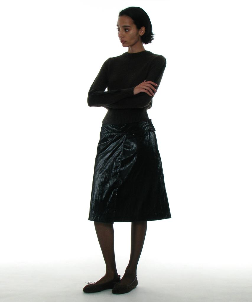 Partimento Woman Smoking Wrap Midi Skirt_Black