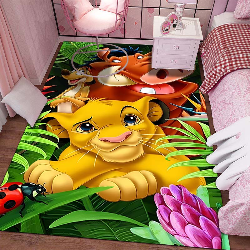 1 Stück Disney König der Löwen Druck Teppich für Wohnzimmer Schlafzimmer Kinderzimmer Heimdeko Bereichsteppich Rutschfeste Matte Spielmatten Luxus Geschenk