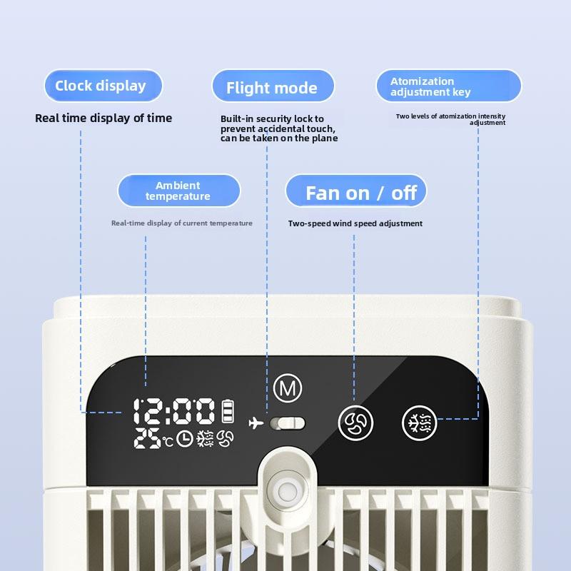 Cooling Fan, Desktop Air Conditioner Fan, Intelligent Timer Small Fan, Silent Home Outdoor Cooling Mini Cooling Fan