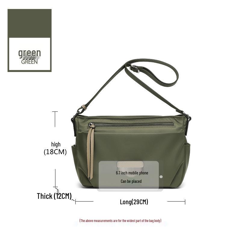 Женская универсальная сумка кроссбоди из ткани Оксфорд - Многослойная молния, Модный дизайн маленькой площади для 2025 года зелёный