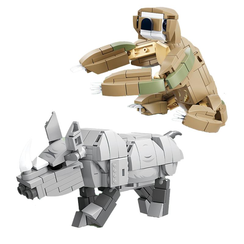 AI Tung Tung Sahur Building Blocks Figurine Shan Hai Jing Animal World Insect Set Brick Fox Running Shoes Shark Toy Gift Model