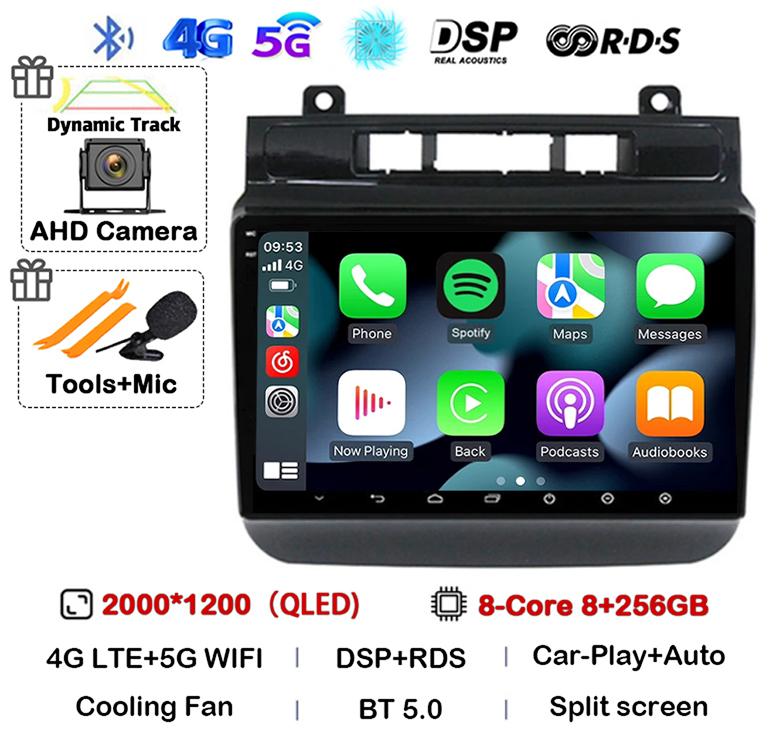 Android 14 Auto Carplay 4G WIFI Car Radio For Volkswagen Touareg FL NF 2010-2018 Multimedia Video Player Navigation Stereo GPS