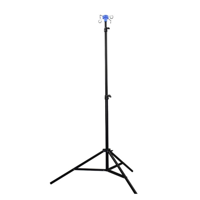 

Portable Foldable IV Stand Adjustable From 27 To 82 Inches Aluminum Alloy Frame With 4 Hook For Multiple Patient чёрный