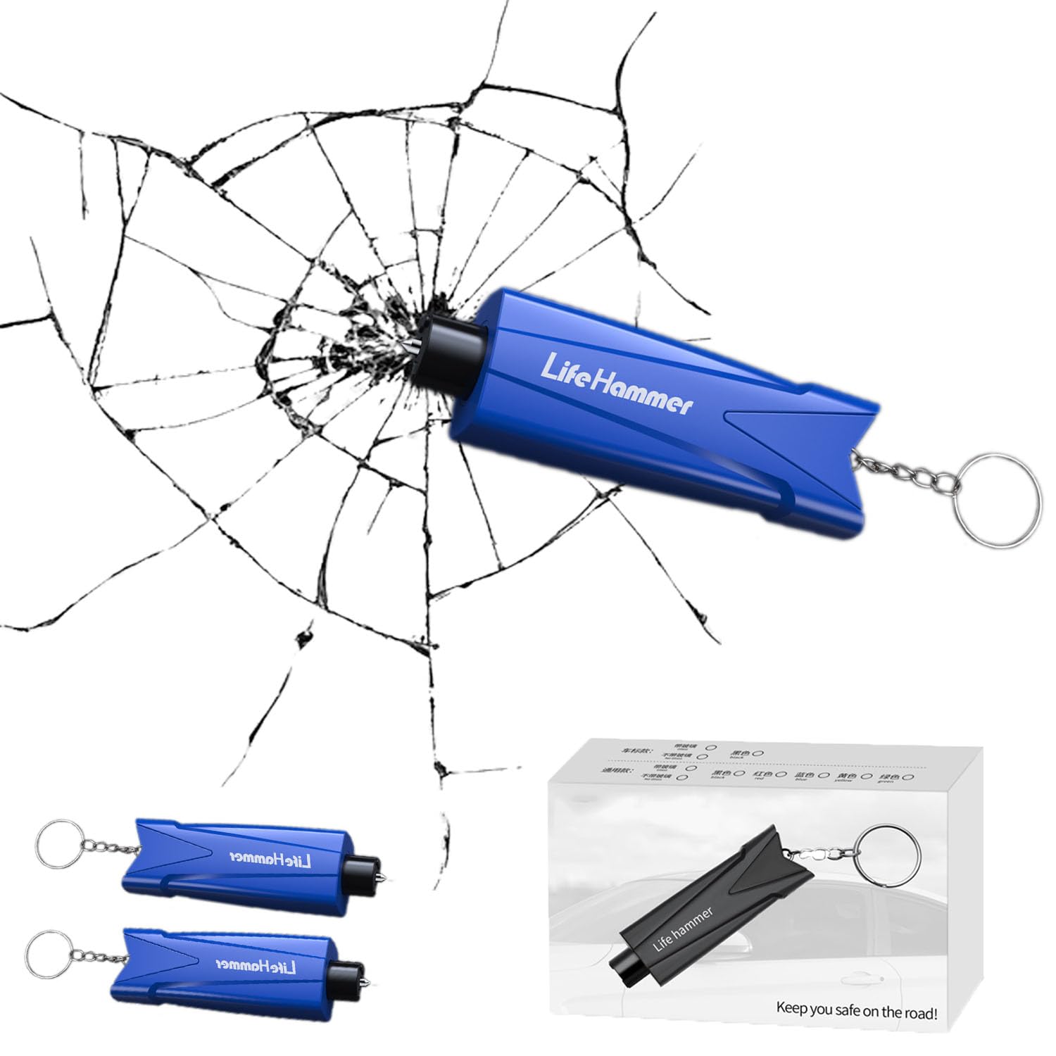 

Молоток для аварийного выхода DZANNC, Для автомобильных аварий, Резак для ремня безопасности, Автомобиль для разбивания стекла, Предотвращение катастроф синий