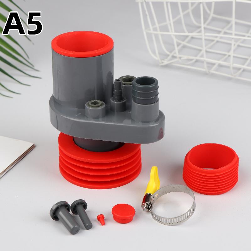 Universal 5 In 1 Sealing Ring Sink Drain Pipe Adapter Anti Odor Multifunctional Kitchen Basin Sewer Branch