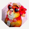 1pc Hamster SunglassesAutomatic Open/close Folding Umbrella, Compact Portable Travel Umbrella, Perfect Birthday/Holiday, Cute Umbrella Y021