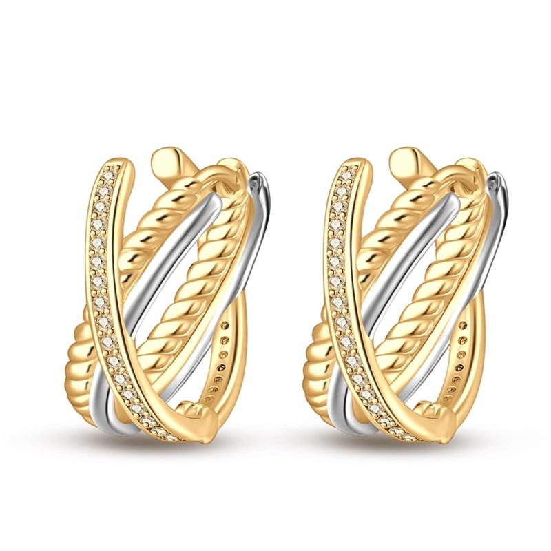 Women's 925 Silver Classic Gold Pearl Inlaid Earrings Elegant Suitable For Engagement Wedding Party Exquisite Jewelry
