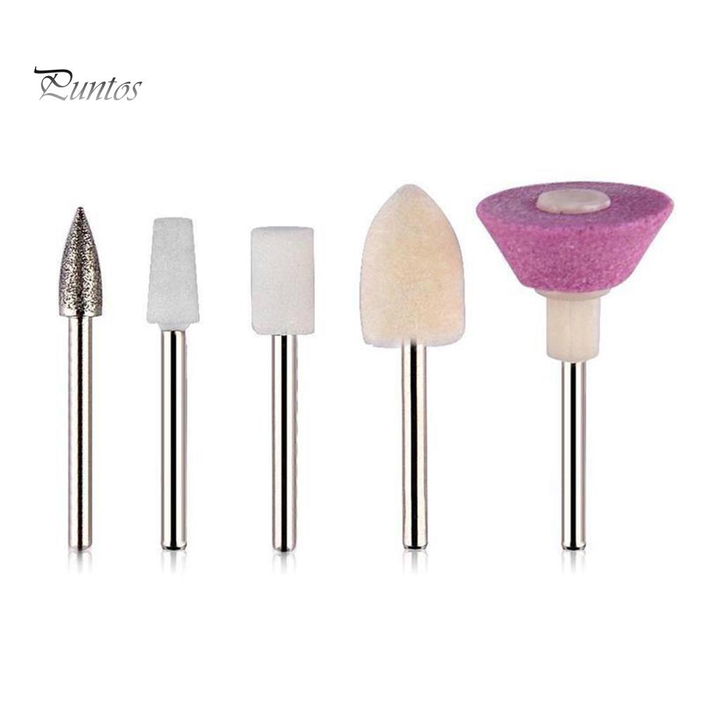 Puntos Nail Art Manicure Machine 5Pcs Grinding Drill Bits Polish Tool for Electric