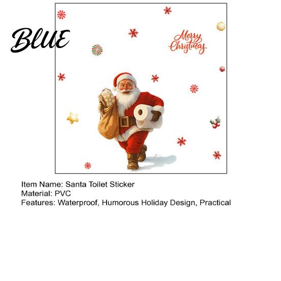 Peel And Stick Christmas Wall Decals Funny Santa Toilet Seat Decal Waterproof PVC Bathroom Lid Decoration Stickers Decorative Supplies for