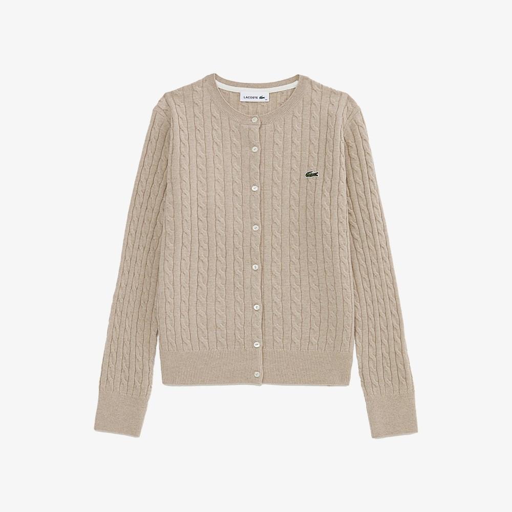Lacoste Women's Cable Crew Neck Cardigan AF092E-55N02S