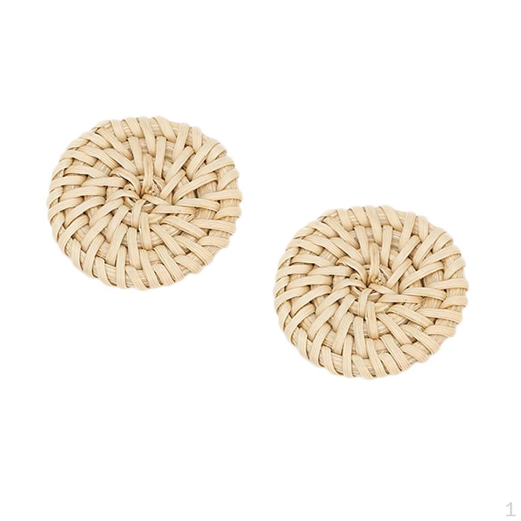 

Серьги из натурального ротанга, разные формы, аксессуары для украшений Round