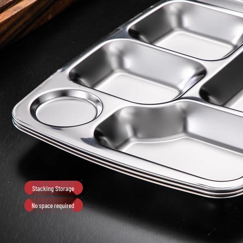 Plateau-repas compartimenté Morona en acier inoxydable 304