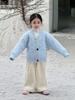 2025 Winter Korean Style Girls' Fleece-Lined Cardigan - Colorful Woolen Sweater