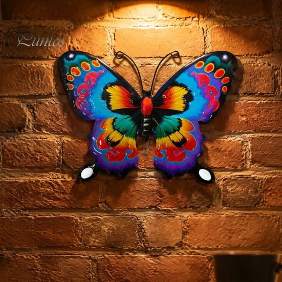 Outdoor Hanging Art Metal Butterfly Wall Decorations, Sculpture Decor, Iron Easy Installation Decor Indoor for Living Room Bedroom Garden Patio Fence