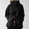 Women's Autumn and Winter High Collar Warm Loose Solid Color Weatshirt Fashion Casual Clothes Long Sleeve Pocket High Collar Size S-5XL