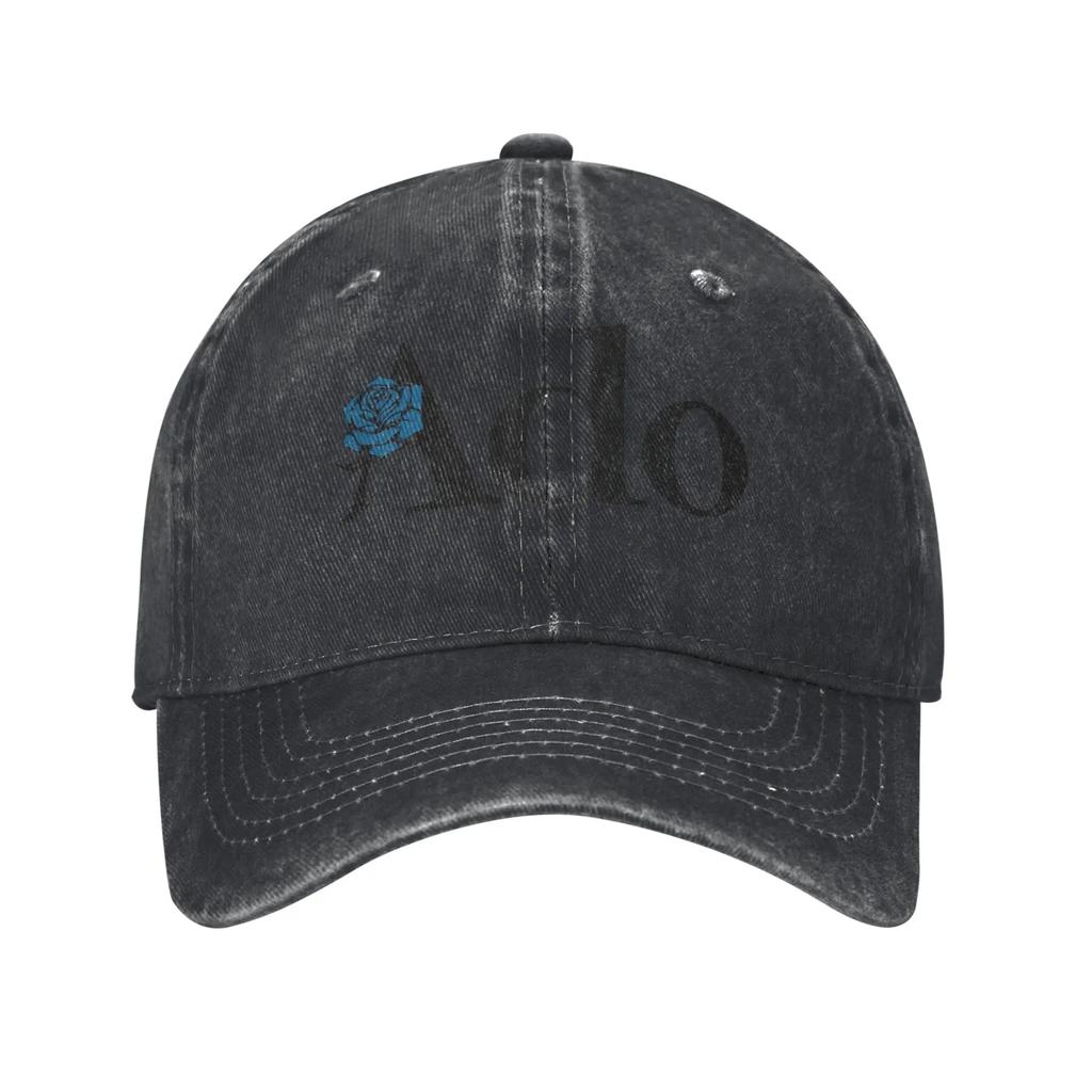 Vintage Ado Text Blue Rose Logo Baseball Caps Men Women Distressed Denim Washed Snapback Hat Outdoor Running Golf Gift Hats Cap
