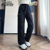 SNOWFLYING Unisex Autumn/Winter Loose Straight Down Pants