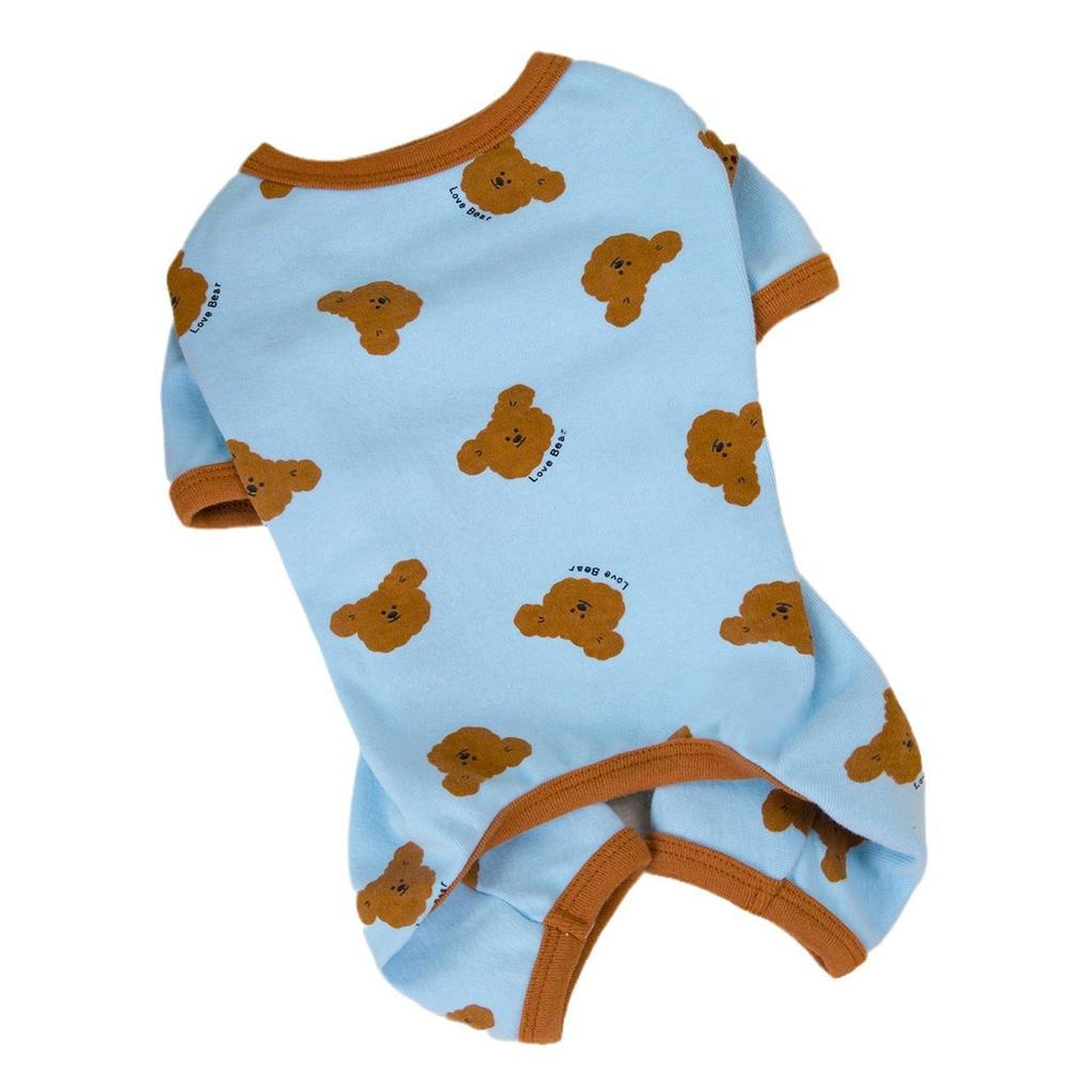 Cotton comfortable pet clothing puppy dog clothes four-legged pajamas spring and summer thin autumn and winter clothing
