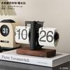 Retro Luxury Flip Desk Clock Mechanical Table Timepiece Creative Digital Display for Living Room Decorative Mantel Clock