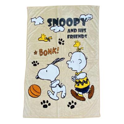 Single Size Warm Character Soft and Comfortable Suitable for All Seasons [Sleeping Room] Blanket, 140x200cm, Flannel, Washable, (BK2159, Snoopy/Beige)