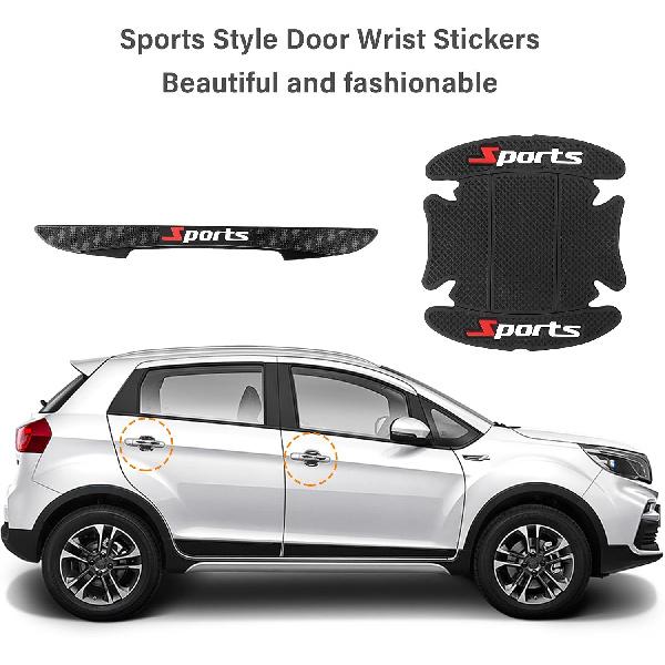 8 Piezas Protector de Puerta de Coche, Protector de Manija de Puerta de Coche Deportivo, Protector de Arañazos para Manija de Puerta de Coche Deportivo, Protector Universal de Borde de Puerta de Coche Se Adapta a la Mayoría