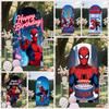 BEPAN Spiderman theme arched background customizable children's birthday party decoration background baby shower props stretch fabric