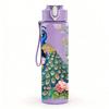 1PC Peacock Flower Botanical Art Print 750ml Color Plastic Sports Water Bottle Leakproof Flip Straw Lid Suitable for Sports Office Home Use
