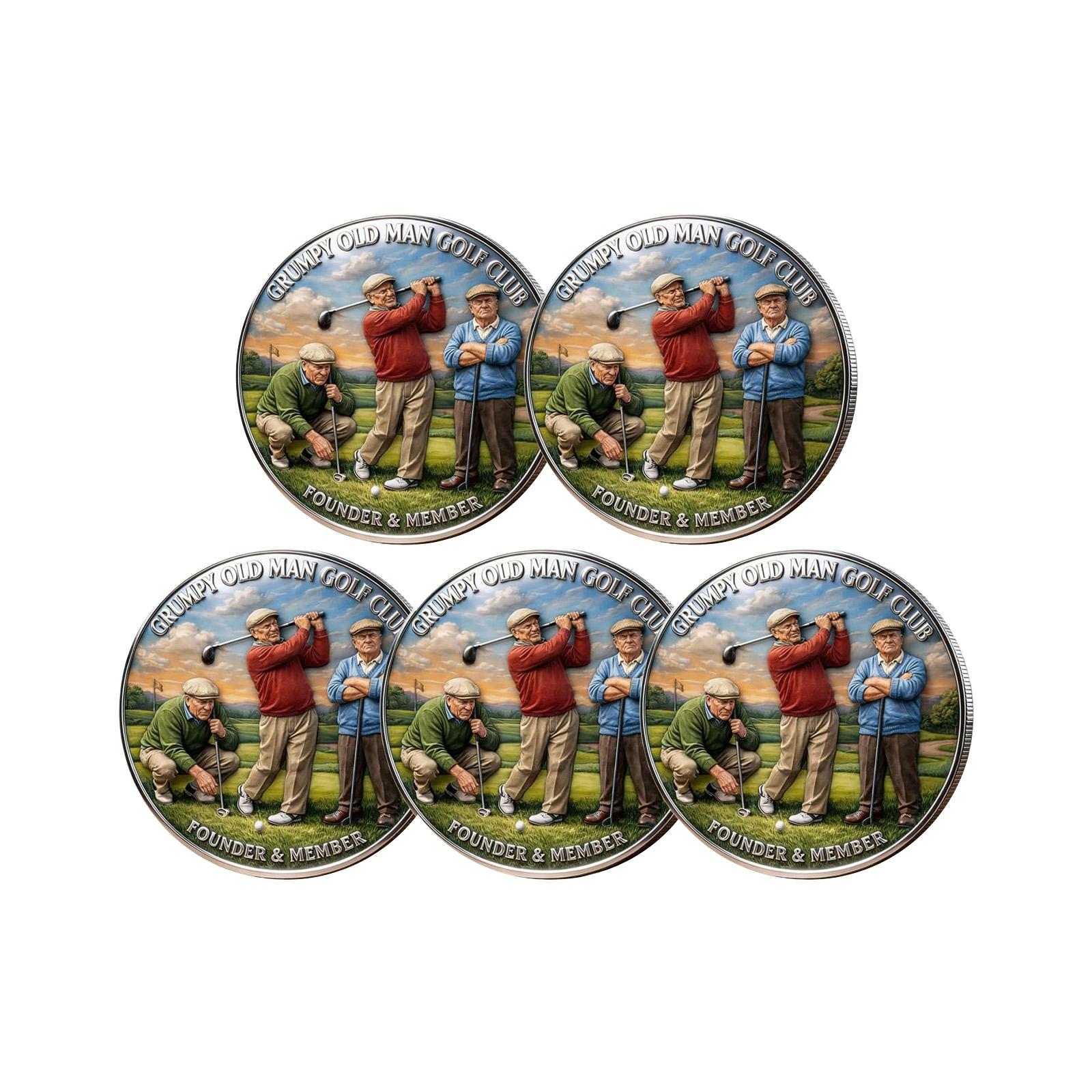 Grumpy Old Man Golf Club Commemorative Coin, Double-Sided Collector For Golfers, Old Bastards Golf Club Coin, Perfect Gift For Golfers
