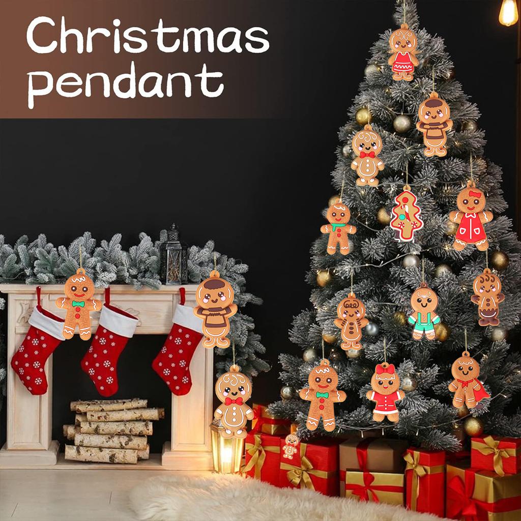 Cute Gingerbread Man Ornament Christmas Tree Hanging Decorations Pendant Holiday Gift
