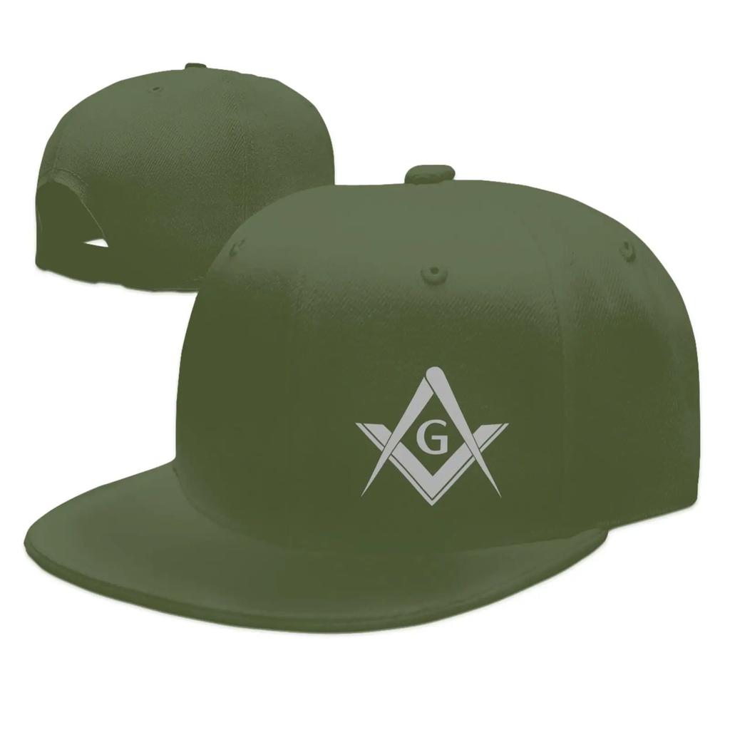 Verstellbare Baseballkappe Trucker-Kappe Unisex/Unisex/Damen - Freimaurer Logo Quadrat und Zirkel 1 Schwarz