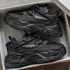 Men's shoes autumn and winter trendy brand feeling leather surface non-slip light soft sole sports running casual height increase white dad shoes