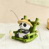 Resin Fishing Panda Outdoor Statues Bamboo Hat Adorable Animal Bonsai Pond Aquarium Tabletop Home Room Bedroom Decor Gift