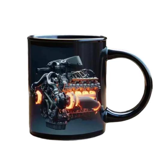 

Кружка з 3D-друком двигуна Керамічна кавова чашка Безпечна для посудомийної машини та мікрохвильової печі Посуд для майстерні Автомеханіків Унікальний подарунок для автолюбителів Механіків