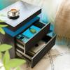 LED Nightstands Set of 2, Bedside Table Cabinet Lights Modern End Side with 2 Drawers for Bedroom (Black Gold)