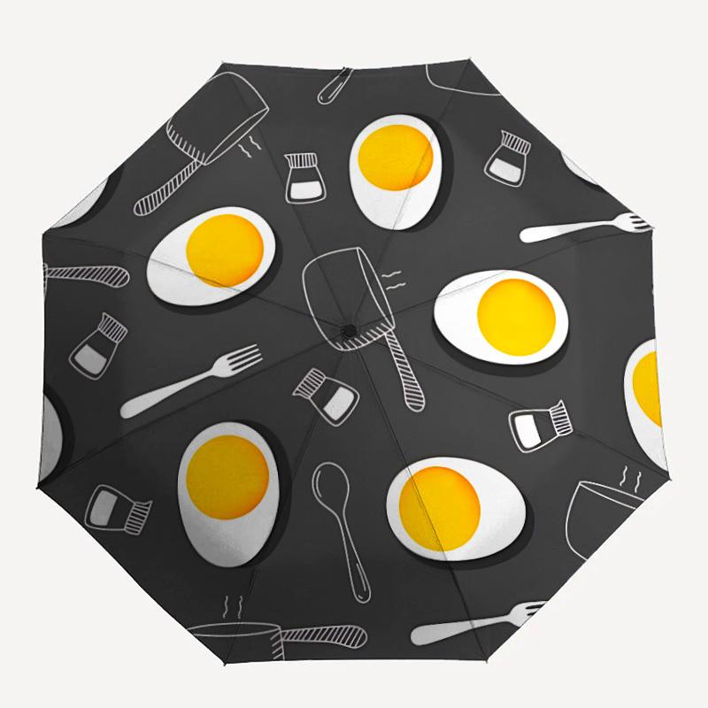 1pc Egg PatternAutomatic Open/close Folding Umbrella, Compact Portable Travel Umbrella, Perfect Birthday/Holiday, Cute Umbrella Y013