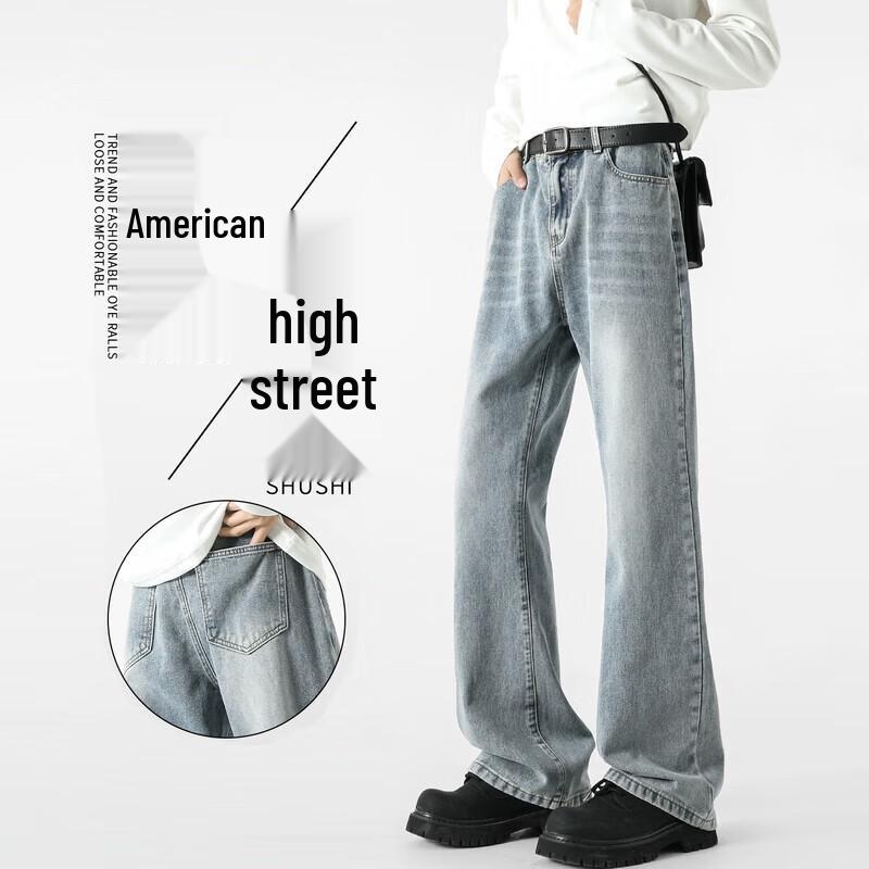 MONPOC Men s Retro Flared Casual Jeans L