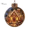 Sfere di Plastica Antirottura Ornamento Storia di Natale Luminoso, Mini Scena Festiva nella Sfera, Decorazioni Luminose Regalo Sfera Trasparente da Appendere all'Albero di Natale