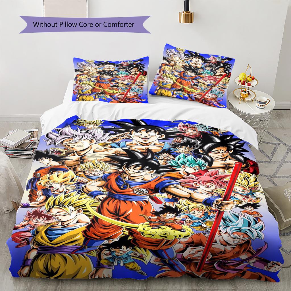 Set cu cuvertură și fețe de pernă cu model de desene animate Decorare casă Cadou de ziua de naștere (1 * husă de pilotă + 2 * fețe de pernă, fără miez)